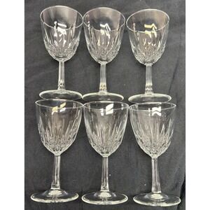 Set of 6 Crystal 6oz Wine Glasses Clear Made in France